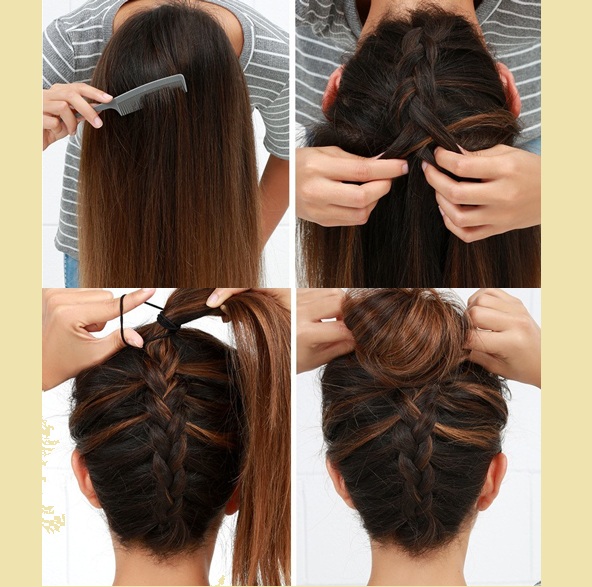 Các bước thực hiện tết tóc ngược kiểu Pháp
