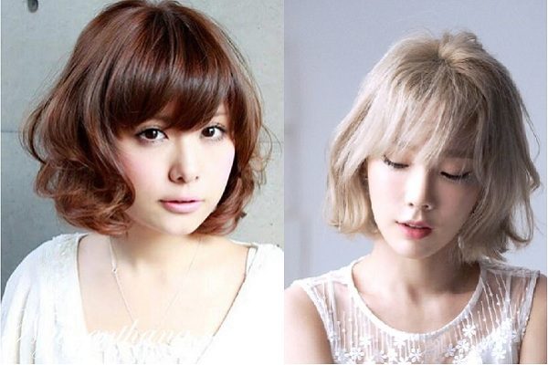 Các kiểu tóc ngắn xoăn mái thưa