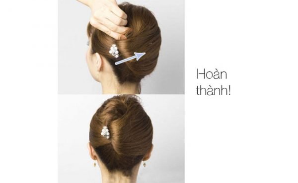 dùng kẹp ghim cố định tóc