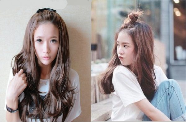 tóc mái dài xoắn dễ thương