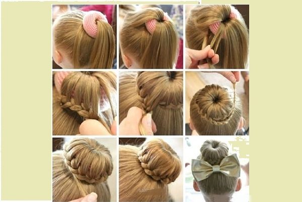 kiểu tóc tết búi cao
