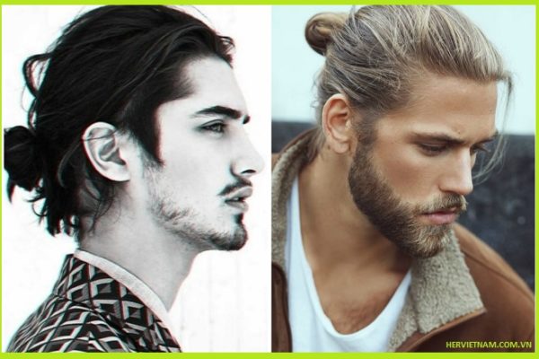 các kiểu tóc dài đẹp cho nam búi cong