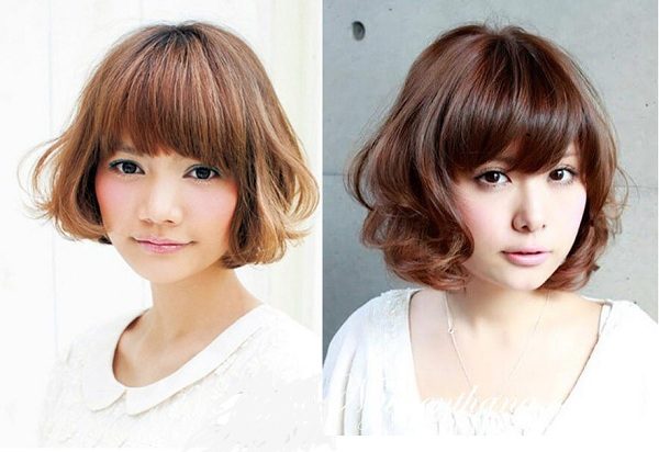 kiểu tóc ngắn uốn hợp với mái tóc xoăn