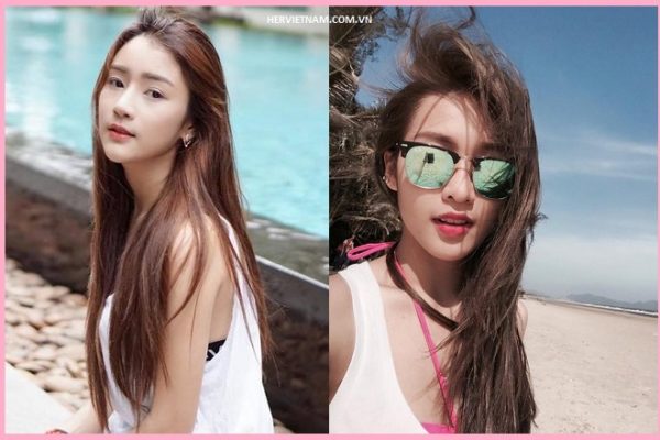 tóc nữ dài thẳng không rẽ ngôi