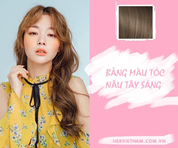 bảng màu tóc nâu tây sáng