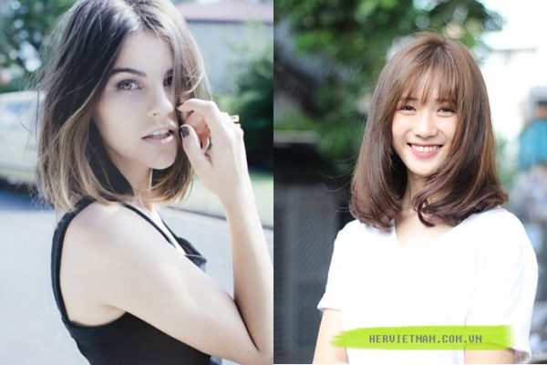 tóc bob cho mặt dài và gầy