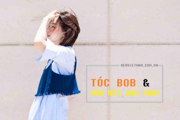 tóc bob nâu rêu xám khói