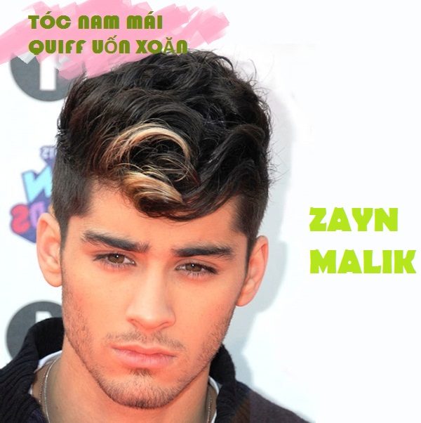 tóc mái nam quiff uốn xoăn nhuộm highlight
