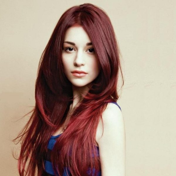 tóc nữ nhuộm đỏ ánh nâu
