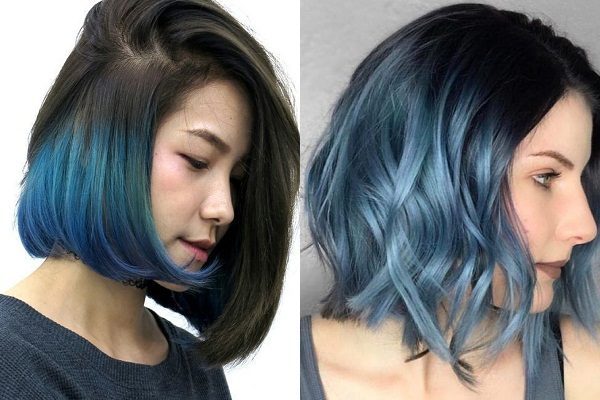 tóc đen móc lai màu gì đẹp với tông màu xanh