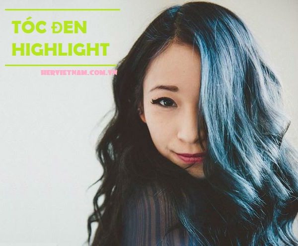 tóc đen móc lai xanh dương