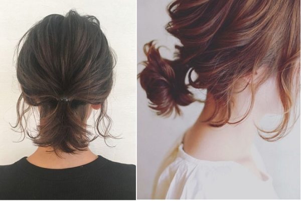 tóc ngắn buộc thấp đuôi ngựa