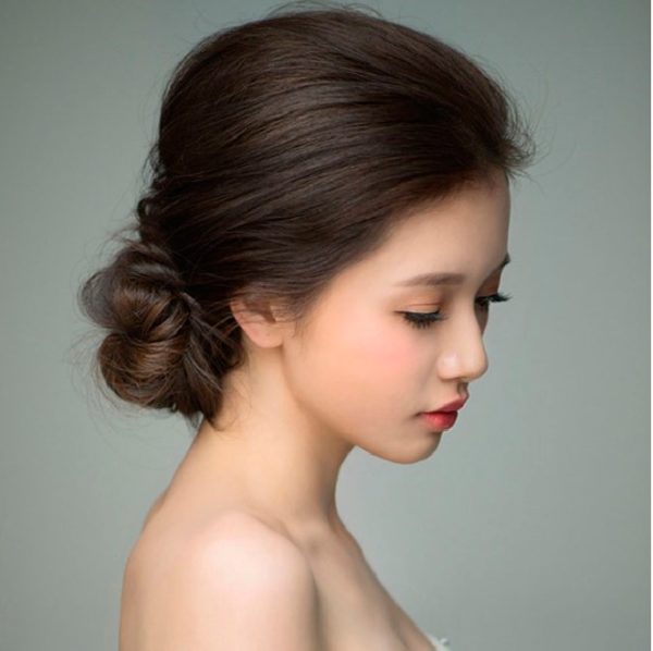 bới tóc cô dâu thấp