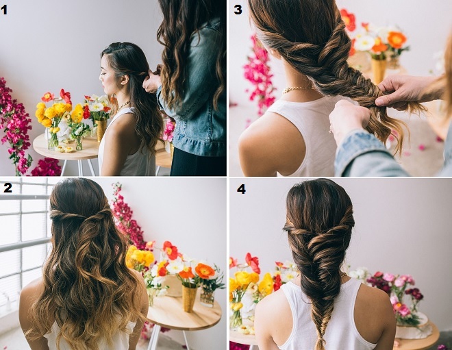 các bước thực hiện kiểu tết đuôi cá thẳng