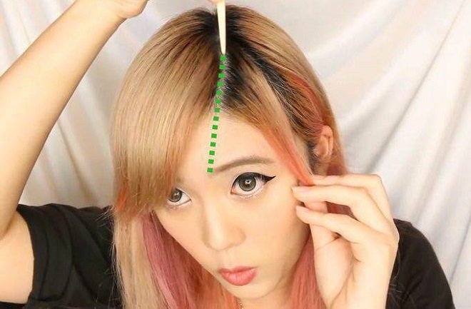 cách cắt tóc mái chéo đơn giản