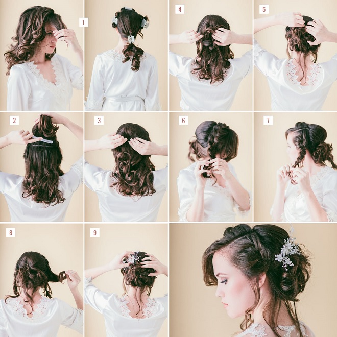 kiểu tóc tết búi Updo