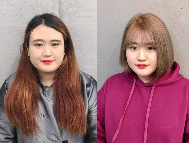 tóc bob mái thưa cho mặt tròn to