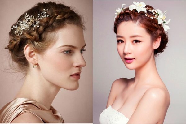 tóc cô dâu tết búi