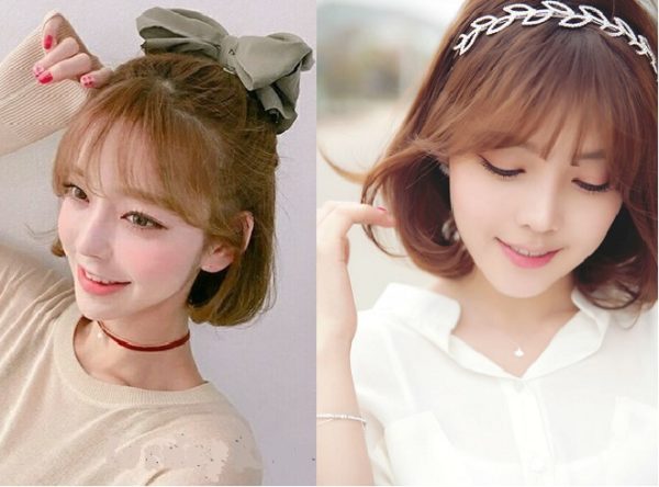 tóc ngắn mái thưa làm đẹp cùng kẹp tóc