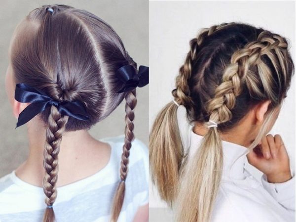 tóc ngắn tết hai bím
