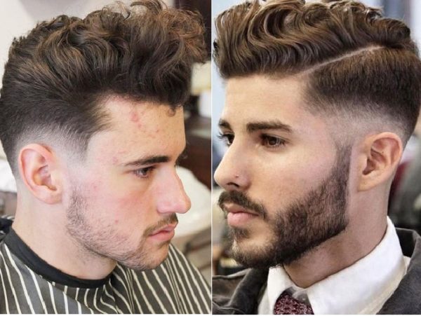 tóc xoăn nam undercut pompadour