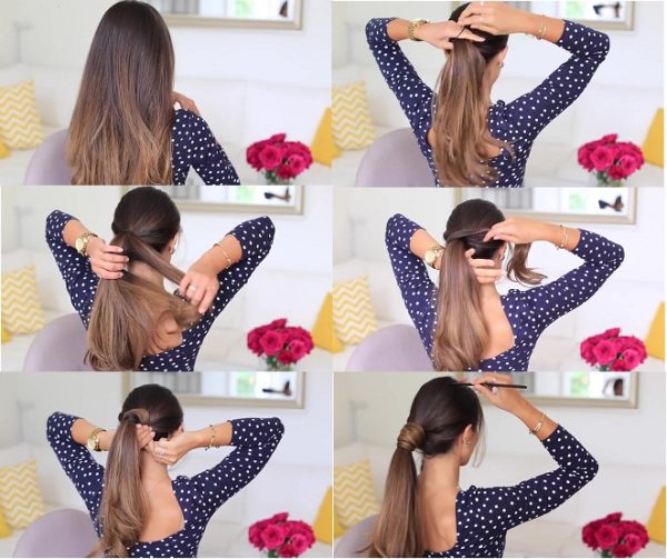 cách buộc tóc dài đẹp kiểu đuôi ngựa thấp
