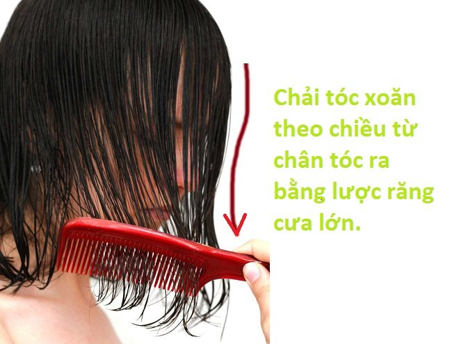 cách chải tóc xoăn
