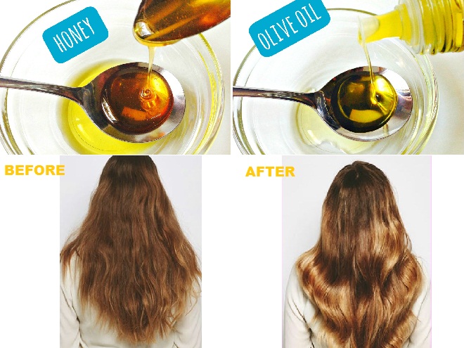 hỗn hợp dầu oliu và mật ong chăm sóc tóc xoăn
