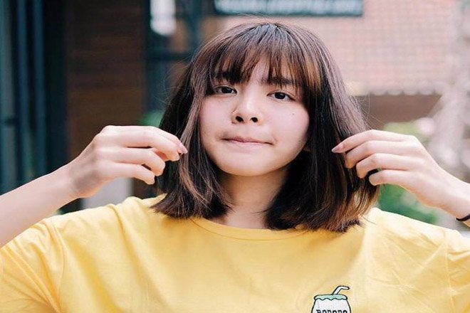 tóc long bob kết hợp mái thưa cho mặt tròn