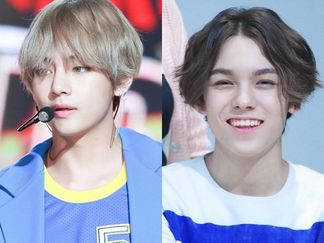 tóc mái dài uốn phồng nhuộm bạch kim của BTS