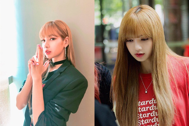 tóc tỉa layer dài mái thưa đẹp của sao hàn Lisa Black Pink