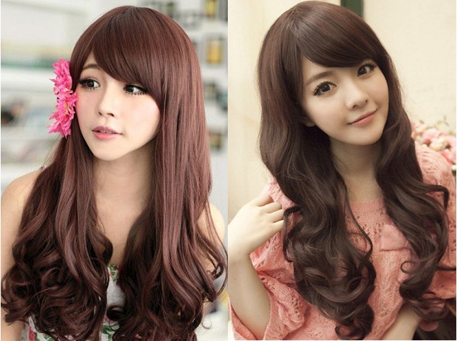 kiểu tóc dài uốn xoăn lọn đuôi dễ thương