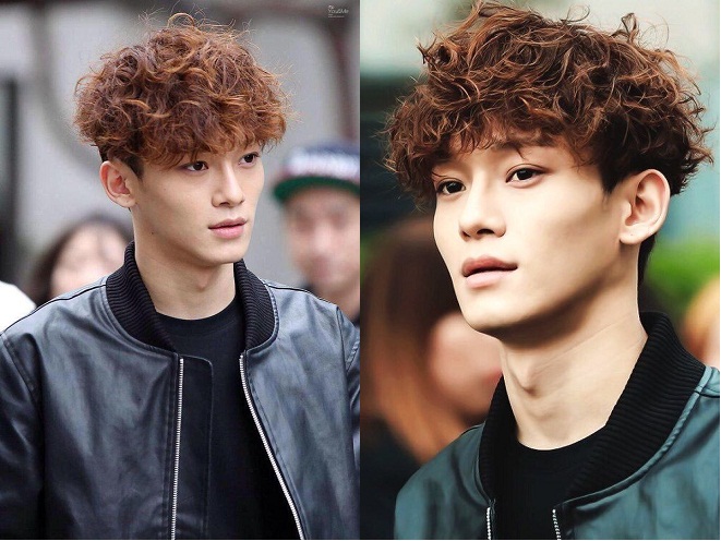 Kim Jong Dae trong kiểu tóc uốn xoăn phồng