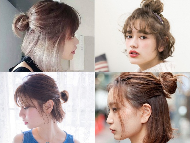 các kiểu búi tóc củ tỏi đi học