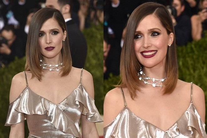 kiểu tóc lob thẳng ngang vai đẹp Rose Byrne