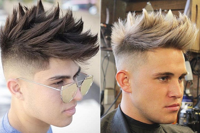 kiểu tóc nam layer Spiky cắt fade cao