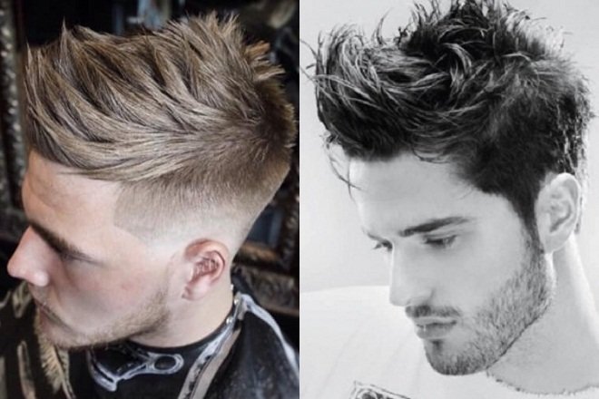 kiểu tóc nam layer Spiky xoáy và đánh rối cắt fade cao