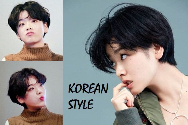 kiểu tóc tém nữ rẽ ngôi giữa dễ thương lee joo young