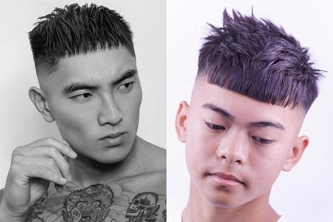 kiểu tóc textured pháp tỉa layer crop thẳng hàn quốc