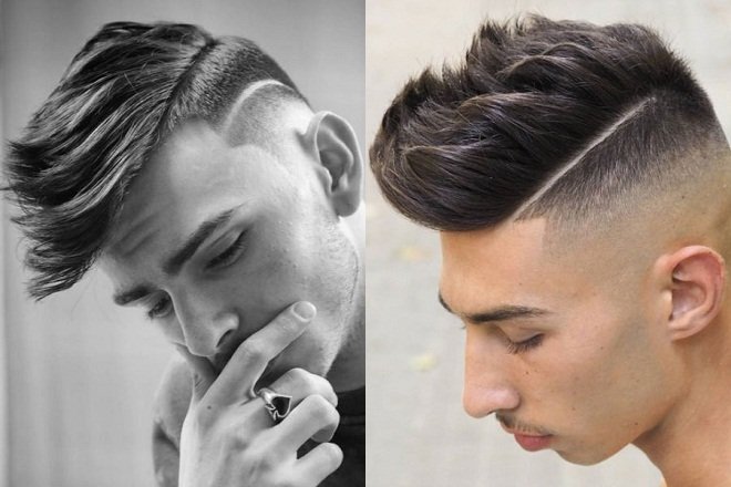 tóc layer nam Fohawk + Mid Fade + đường kẻ tạo kiểu