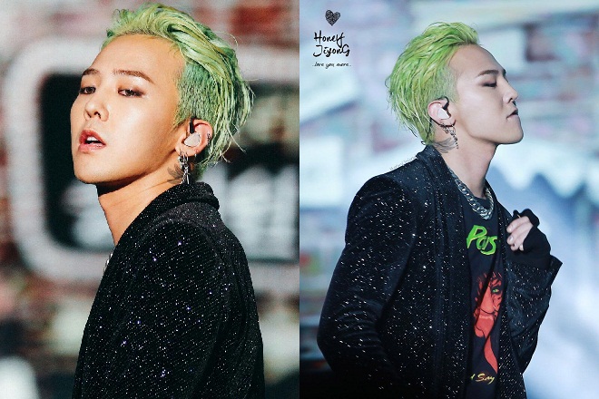 tóc layer nam undercut mái vuốt ngược nhuộm xanh Gdragon