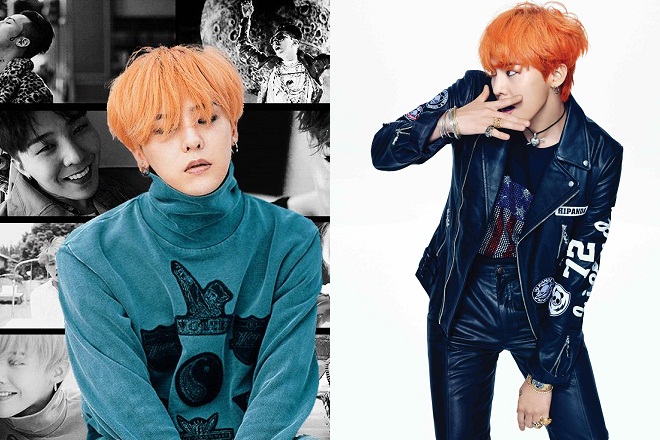tóc mái dài layer Gdragon nhuộm cam