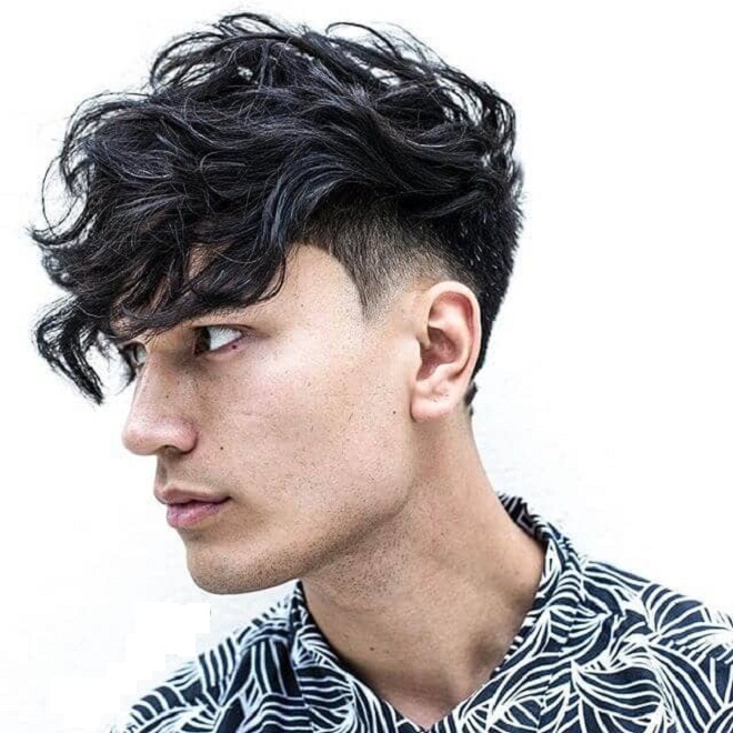 tóc nam uốn xoăn undercut