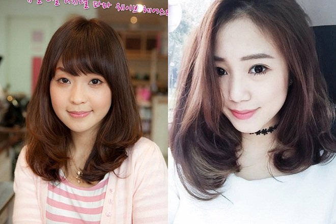tóc ngắn ngang vai xoăn nửa chữ c