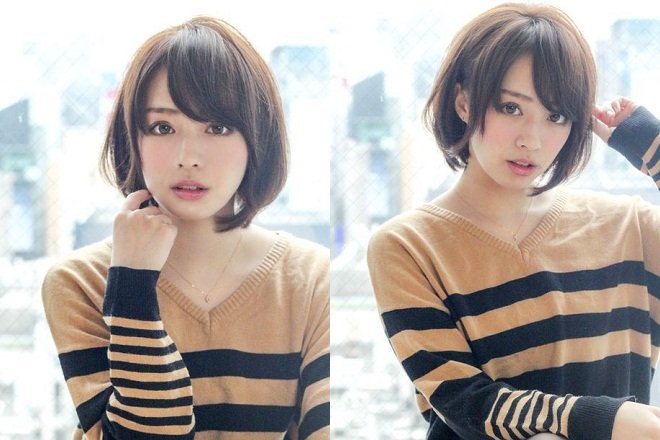 tóc ngắn xoăn chữ c kiểu bob