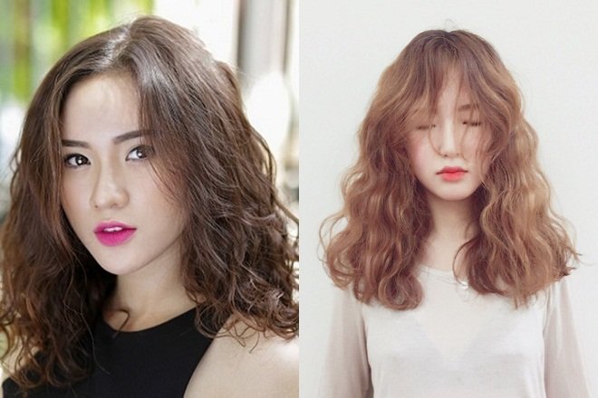 tóc xoăn lỡ uốn gợn sóng