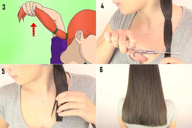 cách tự cắt tóc ngang lưng