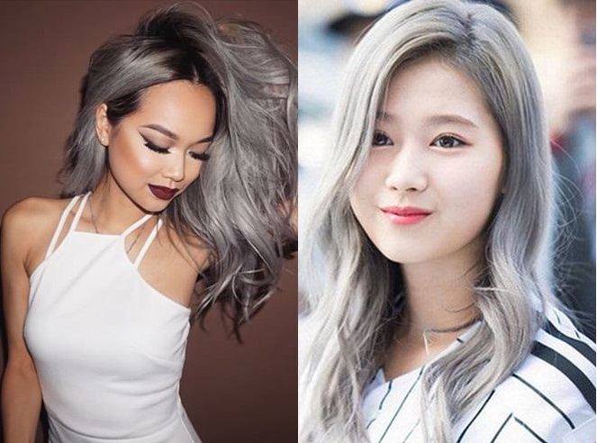 hai sắc thái cá tính và ngọt ngào trong màu tóc xám lông chuột