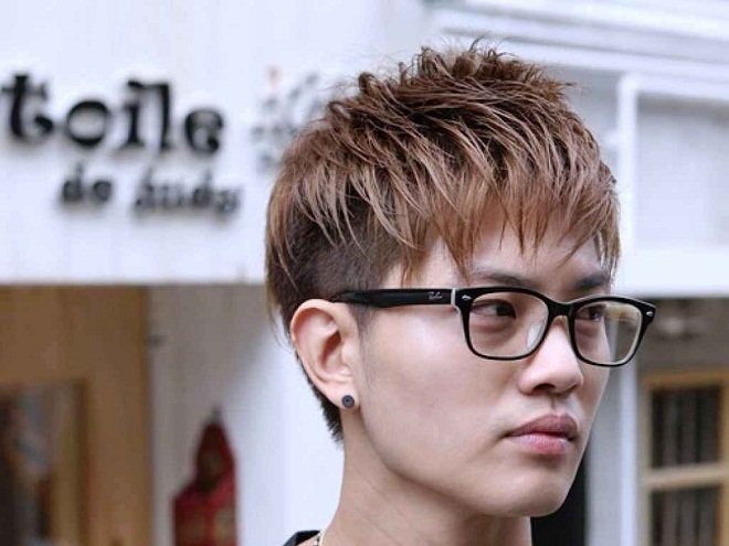 kiểu tóc moi layer nam nhật bản nhuộm nâu