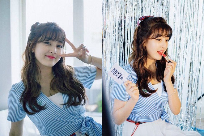tóc ngang lưng búi củ tỏi God Jihyo JIHYO